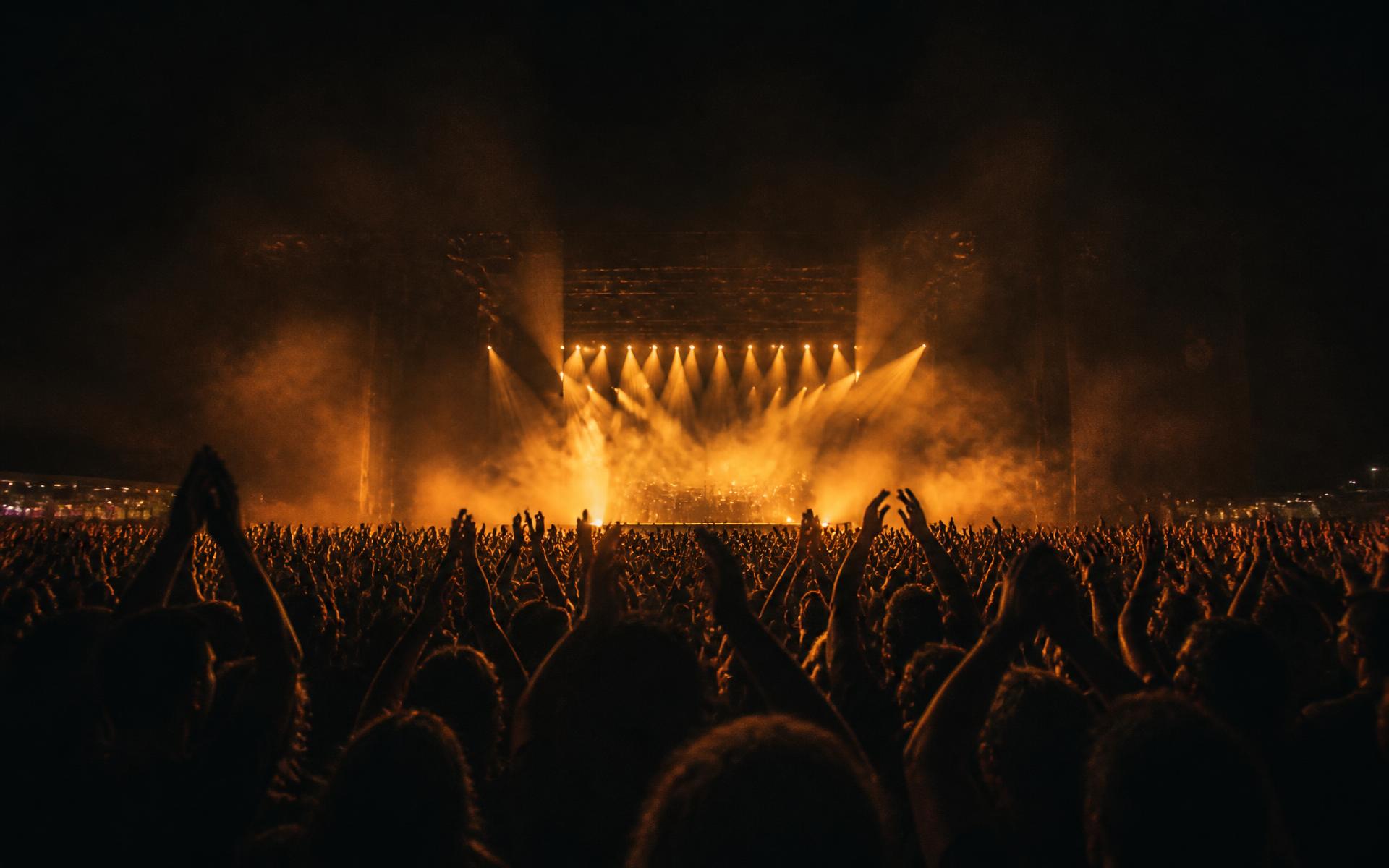 Crowd at a live music event curated by PlanBee